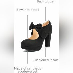 (49-4331) fereshte Women's Platform Mary Jane Pumps with Bow Sz 37 (6.5)